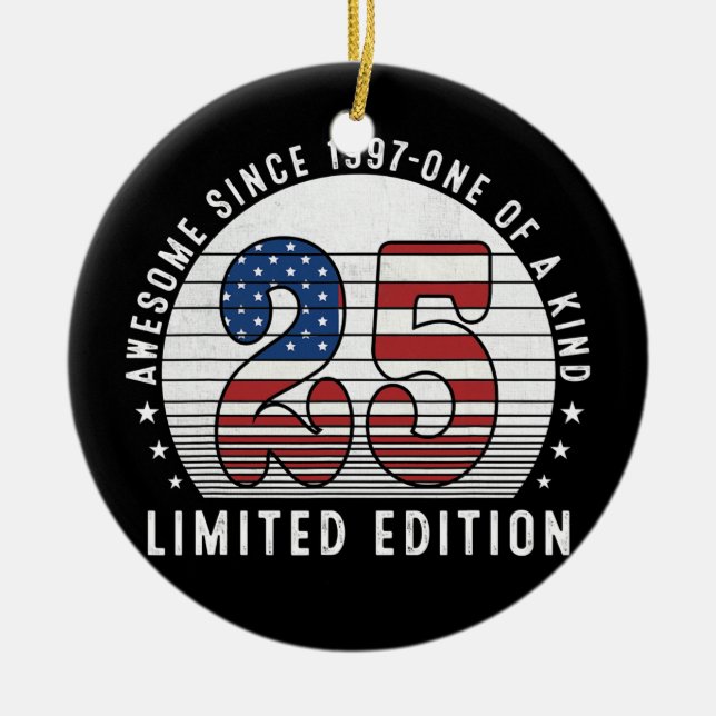 Awesome Since 1997 25 Years Old 25th Birthday Ceramic Tree Decoration (Front)