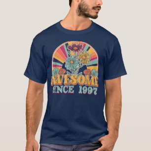 Awesome Since 1997 25th Birthday Retro Rainbow Flo T-Shirt