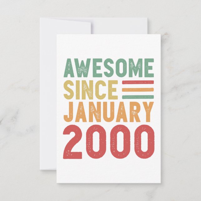 Awesome Since 2000 20th Birthday Vintage Gift Card (Front)
