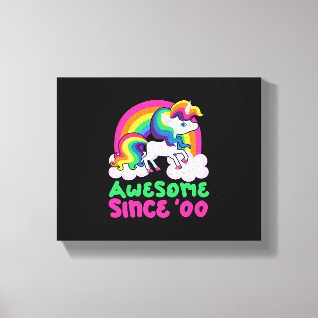 Awesome Since 2000 Unicorn  Canvas Print (Front)