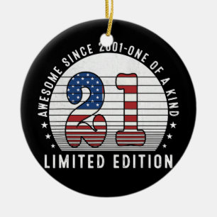 Awesome Since 2001 21 Years Old 21st Birthday Ceramic Tree Decoration