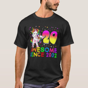 Awesome Since 2002 Unicorn Flossing 20Th Birthday T-Shirt
