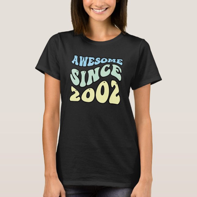 Awesome Since 2002 Vintage Retro Birthday T-Shirt (Front)