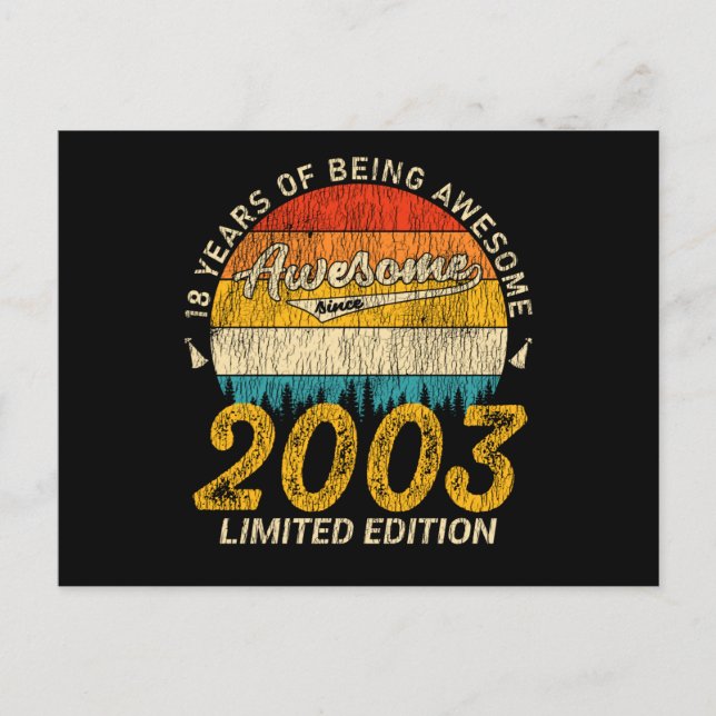 Awesome Since 2003 Limited Edition Birthday Gift Postcard (Front)
