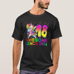 Awesome Since 2004 Unicorn Dabbing 18Th Birthday G T-Shirt