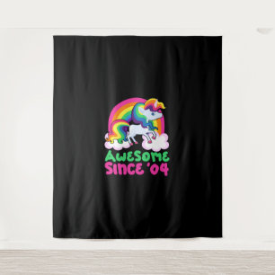 Awesome Since 2004 Unicorn Tapestry