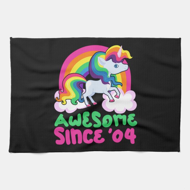 Awesome Since 2004 Unicorn  Tea Towel (Horizontal)