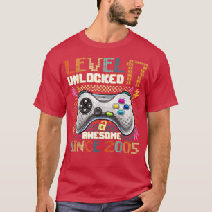 Awesome Since 2005 17th Birthday Gamer Boy Teen 17 T-Shirt
