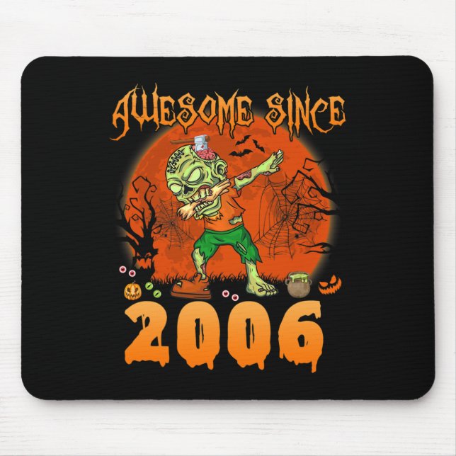 Awesome Since 2006 Halloween 16th Birthday Dabbing Mouse Pad (Front)