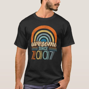 Awesome Since 2007 15 Birthday 15 Year Old Vintag T-Shirt