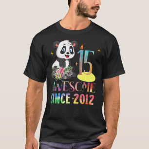 Awesome Since 2007 15th Birthday 15 Year Old Panda T-Shirt