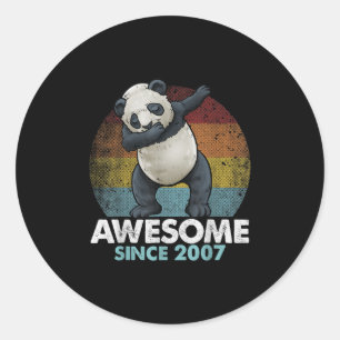 Awesome Since 2007 Dabbing Panda 13th Birthday Classic Round Sticker