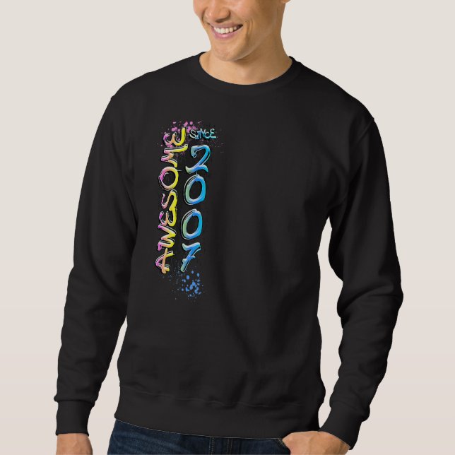Awesome since 2007 graffiti motif sweatshirt (Front)