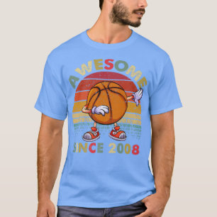 Awesome Since 2008 Birthday Basketball 14th Birthd T-Shirt