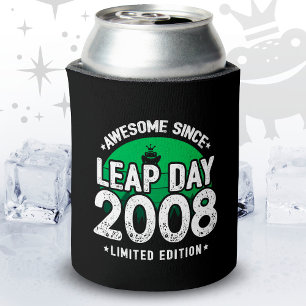 Awesome Since 2008 Leap Year Day Feb 29 Birthday Can Cooler