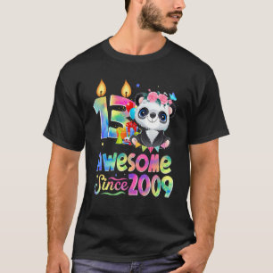 Awesome Since 2009 13th Birthday 13 Year Old Panda T-Shirt