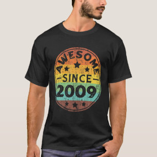 Awesome Since 2009 13Th Birthday Party Retro Vinta T-Shirt