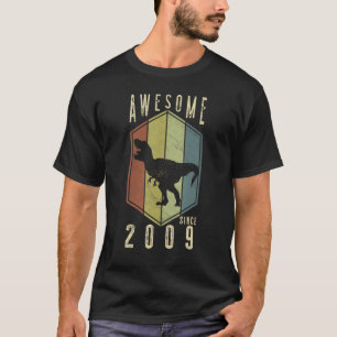 Awesome Since 2009 Gifts Dino Birthday TRex T-Shirt