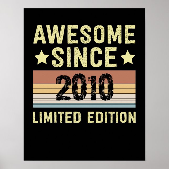 Awesome Since 2010 Birthday Poster (Front)