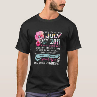 Awesome Since 2011 10Th Birthday I'm A July Girl 2 T-Shirt