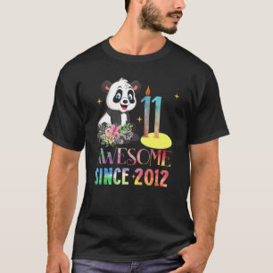 Awesome Since 2011 11th Birthday 11 Year Old Panda T-Shirt