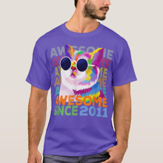 Awesome Since 2011 Shirt Funny Cat Lover 11th Birt