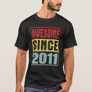 Awesome Since 2011 Vintage Distressed 11th Birthda T-Shirt