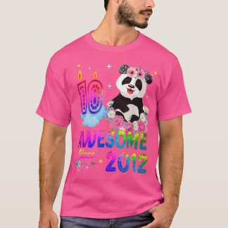 Awesome Since 2012 10th Birthday 10 Year Old Panda T-Shirt