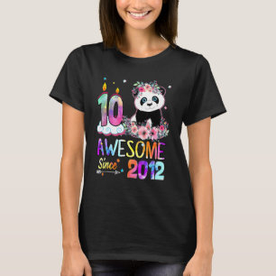 Awesome Since 2012 10th Birthday 10 Year Old Panda T-Shirt