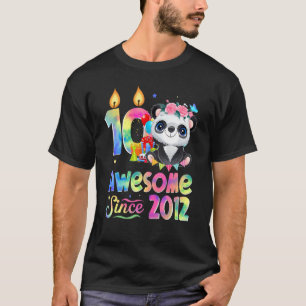 Awesome Since 2012 10th Birthday 10 Year Old Panda T-Shirt