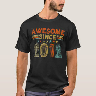 Awesome Since 2012 10Th Birthday Born In 2012 Vint T-Shirt