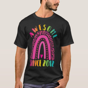 Awesome Since 2012 9th Leoprd Rainbow Birthday Gir T-Shirt