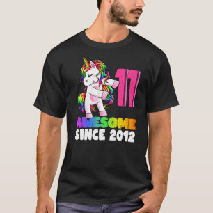 Awesome Since 2012 Flossing Unicorn 11th Birthday T-Shirt