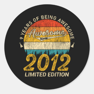 Awesome Since 2012 Limited Edition Birthday Gift Classic Round Sticker