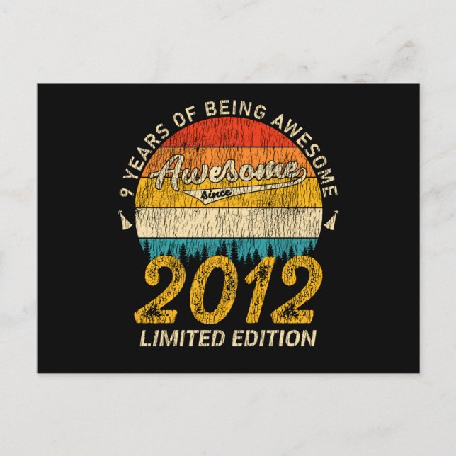 Awesome Since 2012 Limited Edition Birthday Gift Postcard (Front)