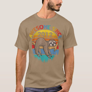 Awesome Since 2012 Sloth Birthday 10 Years old Bir T-Shirt