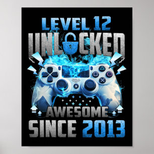 Awesome Since 2013 Vintage Level 12 Unlocked Video Poster