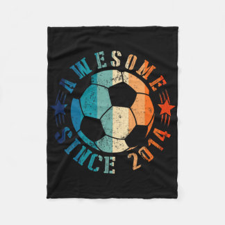 Awesome Since 2014 12th Birthday 12 Year Old Socce Fleece Blanket