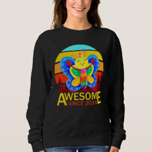 Awesome Since 2014 5 Years Old Butterfly 5th Birth Sweatshirt