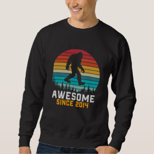 Awesome since 2014 Birthday Bigfoot Retro Sweatshirt