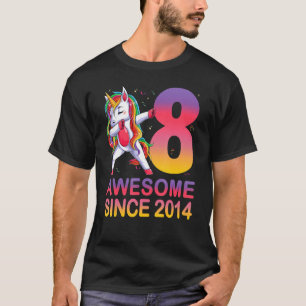 Awesome Since 2014 Dabbing Unicorn B Day 8 Years O T-Shirt