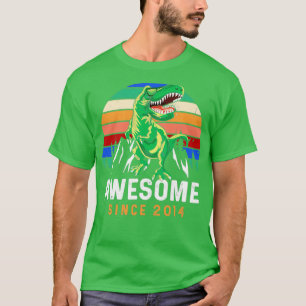 Awesome Since 2014 Dinosaur 6 Years Old 6th Birthd T-Shirt