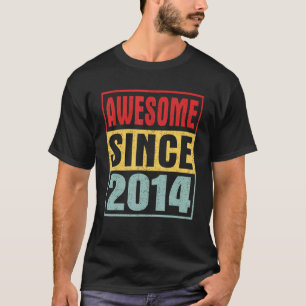 Awesome Since 2014 Vintage Distressed 8th Birthday T-Shirt
