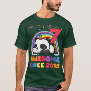 Awesome since 2015 7th Bday 7 Years Old Panda Unic T-Shirt