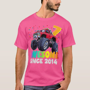 Awesome Since 2015 7th Birthday Boy Monster Truck  T-Shirt