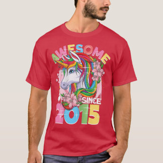 Awesome since 2015 7th Birthday Girl 7 Years Unico T-Shirt