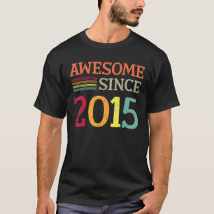 Awesome Since 2015 8th Birthday Retro Vintage T-Shirt