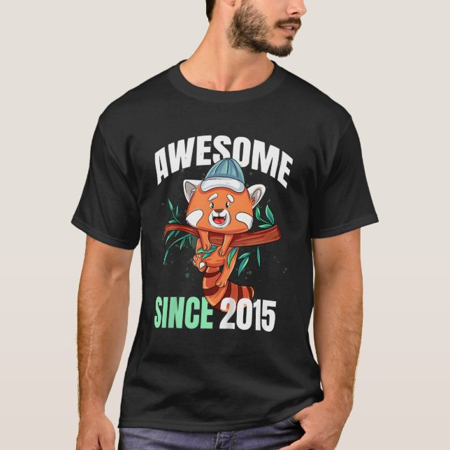 Awesome Since 2015 8Th Red Panda T-Shirt (Front)