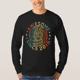 Awesome Since 2015 Birthday 7 Year Old Volleyball T-Shirt