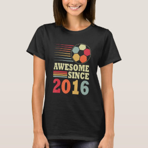 Awesome Since 2016 6th Birthday 6 Year Old Soccer T-Shirt